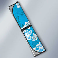 Hawaii Monstera Deliciosa Auto Sun Shade Blue Plumeria Polynesian Pattern - Polynesian Pride