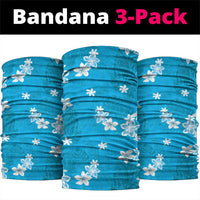 Hawaii Monstera Deliciosa Neck Gaiter Blue Plumeria Polynesian Pattern - Polynesian Pride