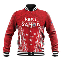 Samoa FAST Baseball Jacket Forever Proud Samoan Tribal Pattern - Polynesian Pride
