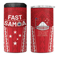 Samoa FAST 4 in 1 Can Cooler Tumbler Forever Proud Samoan Tribal Pattern - Polynesian Pride