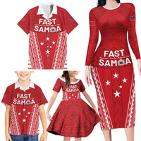 Samoa FAST Family Matching Long Sleeve Bodycon Dress and Hawaiian Shirt Forever Proud Samoan Tribal Pattern - Polynesian Pride