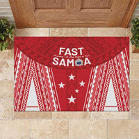 Samoa FAST Rubber Doormat Forever Proud Samoan Tribal Pattern - Polynesian Pride