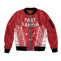 Samoa FAST Sleeve Zip Bomber Jacket Forever Proud Samoan Tribal Pattern - Polynesian Pride