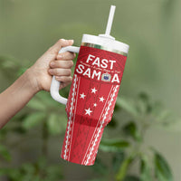 Samoa FAST Tumbler With Handle Forever Proud Samoan Tribal Pattern - Polynesian Pride