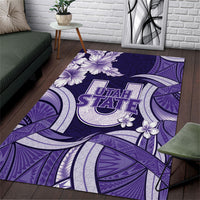 Utah State Polynesian Heritage Area Rug Floral Tribal Pattern Tropical Flowers