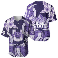 Utah State Polynesian Heritage Baseball Jersey Floral Tribal Pattern Tropical Flowers