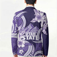 Utah State Polynesian Heritage Blazer Floral Tribal Pattern Tropical Flowers