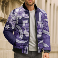 Utah State Polynesian Heritage Bomber Puffer Jacket Floral Tribal Pattern Tropical Flowers