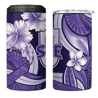 Utah State Polynesian Heritage 4 in 1 Can Cooler Tumbler Floral Tribal Pattern Tropical Flowers