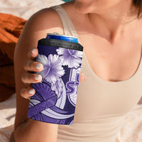 Utah State Polynesian Heritage 4 in 1 Can Cooler Tumbler Floral Tribal Pattern Tropical Flowers