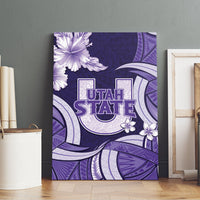 Utah State Polynesian Heritage Canvas Wall Art Floral Tribal Pattern Tropical Flowers