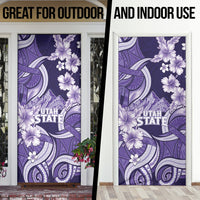 Utah State Polynesian Heritage Door Cover Floral Tribal Pattern Tropical Flowers