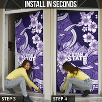Utah State Polynesian Heritage Door Cover Floral Tribal Pattern Tropical Flowers