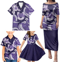 Utah State Polynesian Heritage Family Matching Puletasi and Hawaiian Shirt Floral Tribal Pattern Tropical Flowers