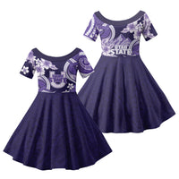 Utah State Polynesian Heritage Family Matching Short Sleeve Bodycon Dress and Hawaiian Shirt Floral Tribal Pattern Tropical Flowers