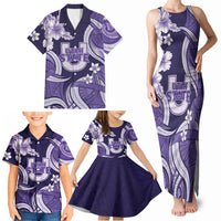 Utah State Polynesian Heritage Family Matching Tank Maxi Dress and Hawaiian Shirt Floral Tribal Pattern Tropical Flowers