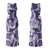 Utah State Polynesian Heritage Family Matching Tank Maxi Dress and Hawaiian Shirt Floral Tribal Pattern Tropical Flowers