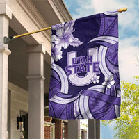 Utah State Polynesian Heritage Garden Flag Floral Tribal Pattern Tropical Flowers