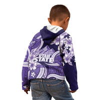 Utah State Polynesian Heritage Kid Hoodie Floral Tribal Pattern Tropical Flowers