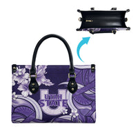 Utah State Polynesian Heritage Leather Bag Floral Tribal Pattern Tropical Flowers