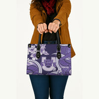 Utah State Polynesian Heritage Leather Bag Floral Tribal Pattern Tropical Flowers