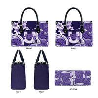 Utah State Polynesian Heritage Leather Bag Floral Tribal Pattern Tropical Flowers