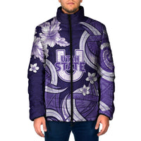 Utah State Polynesian Heritage Padded Jacket Floral Tribal Pattern Tropical Flowers