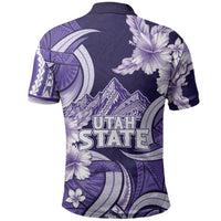 Utah State Polynesian Heritage Polo Shirt Floral Tribal Pattern Tropical Flowers