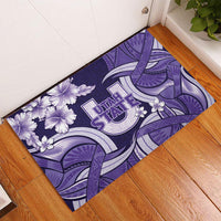 Utah State Polynesian Heritage Rubber Doormat Floral Tribal Pattern Tropical Flowers