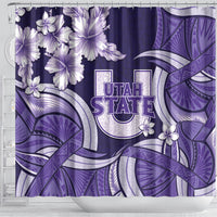 Utah State Polynesian Heritage Shower Curtain Floral Tribal Pattern Tropical Flowers