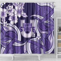 Utah State Polynesian Heritage Shower Curtain Floral Tribal Pattern Tropical Flowers