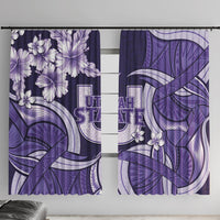 Utah State Polynesian Heritage Window Curtain Floral Tribal Pattern Tropical Flowers