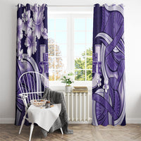 Utah State Polynesian Heritage Window Curtain Floral Tribal Pattern Tropical Flowers