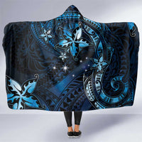 Hawaii Makahiki Season Hooded Blanket Floral Tribal Tattoo Blue Galaxy LT05 One Size Blue - Polynesian Pride