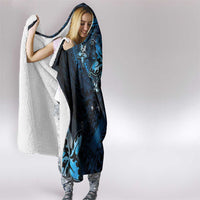Hawaii Makahiki Season Hooded Blanket Floral Tribal Tattoo Blue Galaxy LT05 - Polynesian Pride