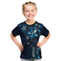 Hawaii Makahiki Season Kid T Shirt Floral Tribal Tattoo Blue Galaxy