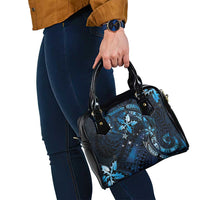 Hawaii Makahiki Season Shoulder Handbag Floral Tribal Tattoo Blue Galaxy