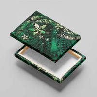 Hawaii Makahiki Season Canvas Wall Art Floral Tribal Tattoo Green Galaxy