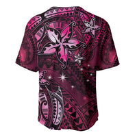 Hawaii Makahiki Season Baseball Jersey Floral Tribal Tattoo Pink Galaxy LT05 - Polynesian Pride