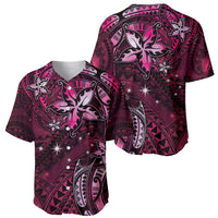 Hawaii Makahiki Season Baseball Jersey Floral Tribal Tattoo Pink Galaxy LT05 - Polynesian Pride
