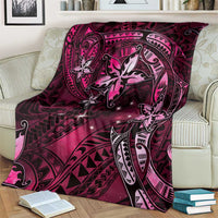 Hawaii Makahiki Season Blanket Floral Tribal Tattoo Pink Galaxy