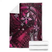 Hawaii Makahiki Season Blanket Floral Tribal Tattoo Pink Galaxy