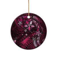 Hawaii Makahiki Season Ceramic Ornament Floral Tribal Tattoo Pink Galaxy