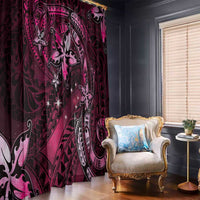 Hawaii Makahiki Season Window Curtain Floral Tribal Tattoo Pink Galaxy LT05 - Polynesian Pride