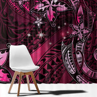 Hawaii Makahiki Season Window Curtain Floral Tribal Tattoo Pink Galaxy LT05 - Polynesian Pride