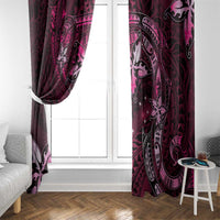Hawaii Makahiki Season Window Curtain Floral Tribal Tattoo Pink Galaxy LT05 - Polynesian Pride