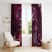 Hawaii Makahiki Season Window Curtain Floral Tribal Tattoo Pink Galaxy LT05 - Polynesian Pride