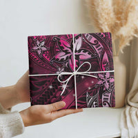 Hawaii Makahiki Season Wrapping Paper Floral Tribal Tattoo Pink Galaxy - Polynesian Pride