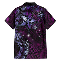 Hawaii Makahiki Season Family Matching Puletasi and Hawaiian Shirt Floral Tribal Tattoo Purple Galaxy