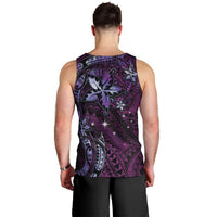 Hawaii Makahiki Season Men Tank Top Floral Tribal Tattoo Purple Galaxy